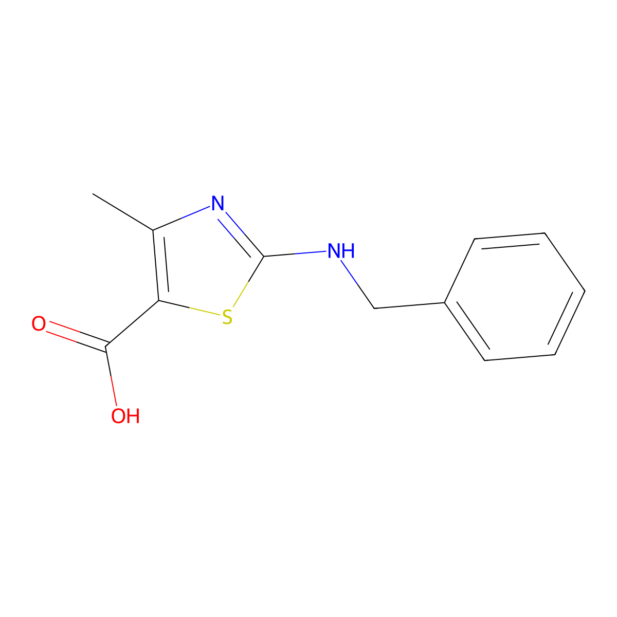 2-(benzylamino)-4-methyl-1,3-thiazole-5-carboxylic Acid molecular structure, CAS 162651-12-9