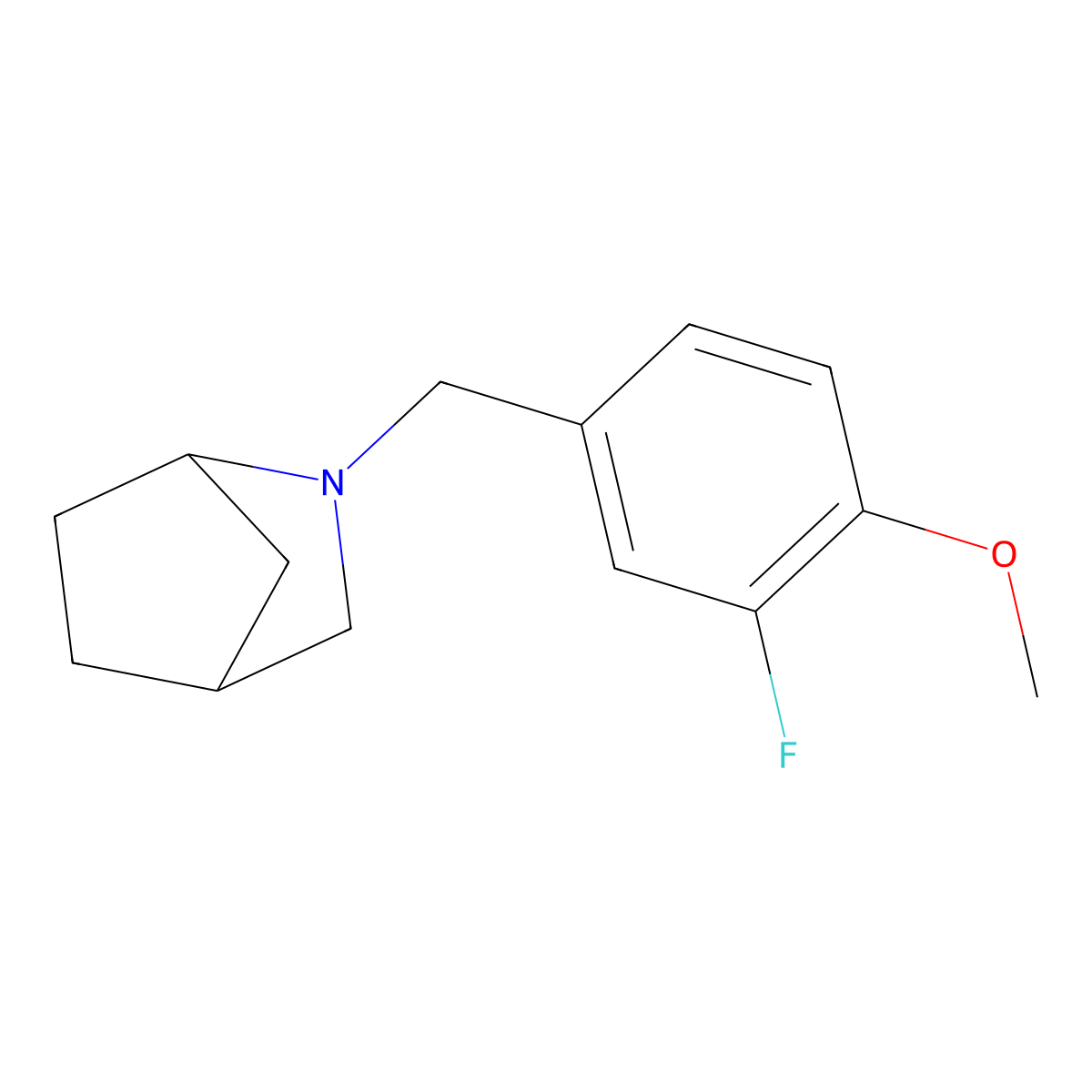 2-[(3-Fluoro-4-methoxyphenyl)methyl]-2-azabicyclo[2.2.1]heptane molecular structure, CAS 1626523-81-6