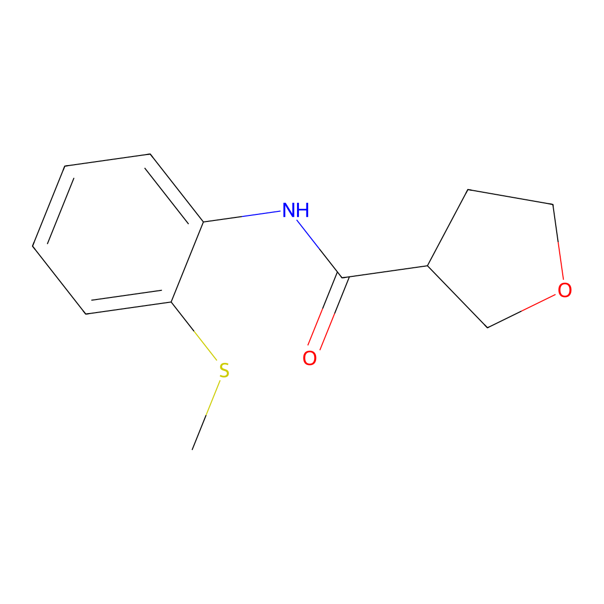 N-[2-(methylsulfanyl)phenyl]oxolane-3-carboxamide molecular structure, CAS 1626532-22-6