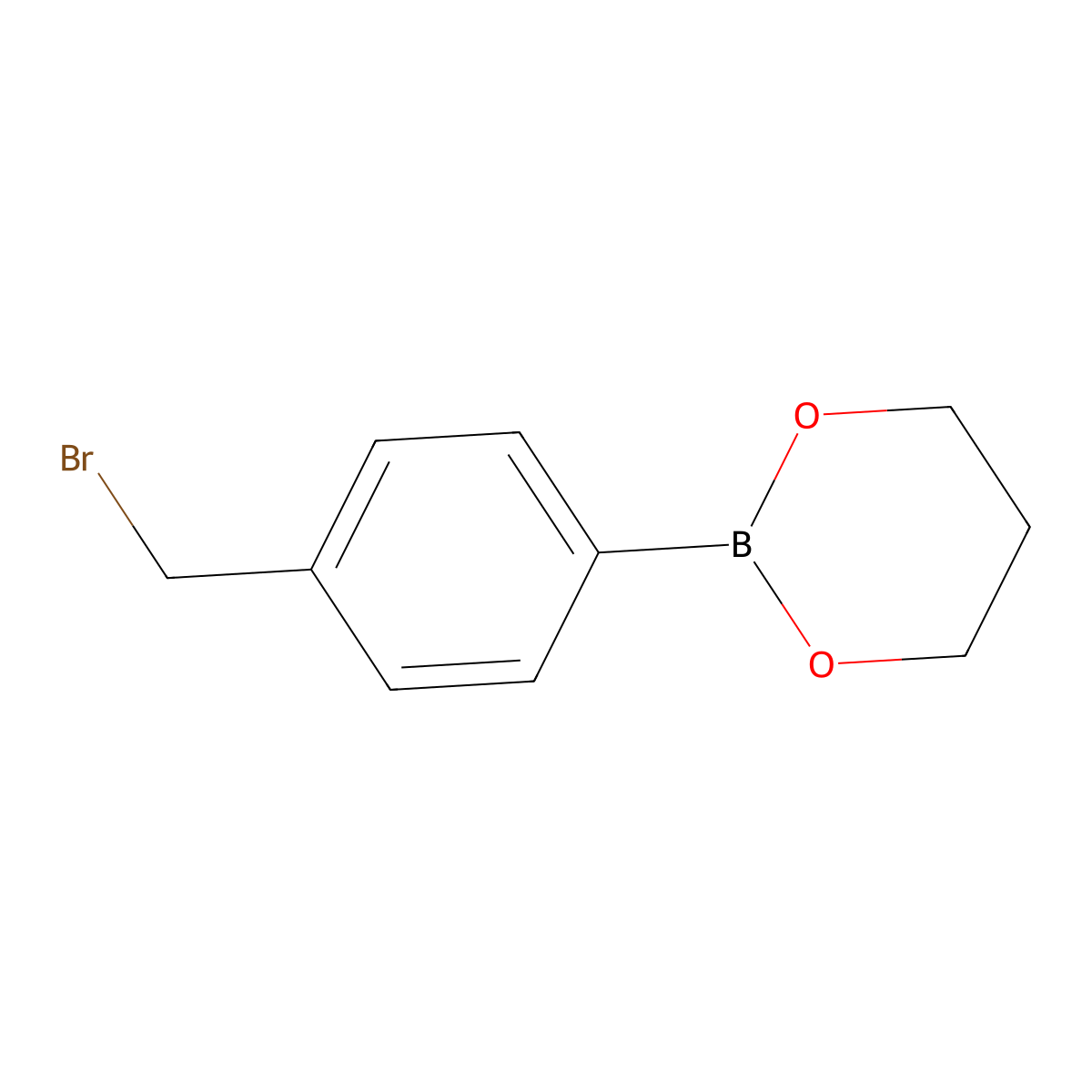 2-(4-(Bromomethyl)phenyl)-1,3,2-dioxaborinane molecular structure, CAS 162654-25-3