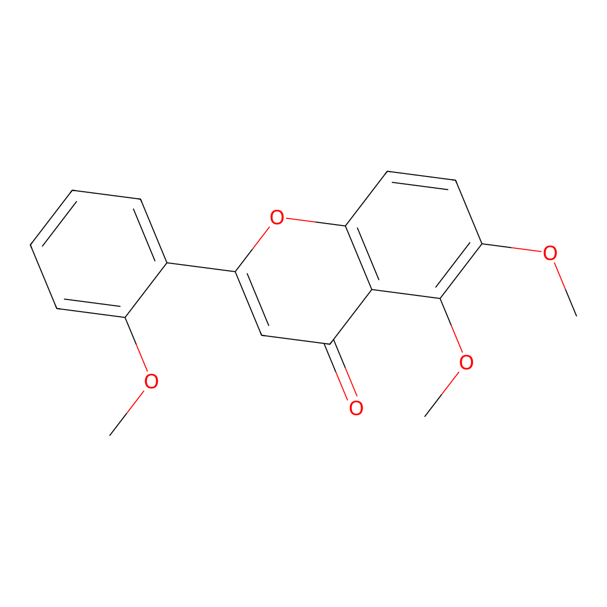 5,6-Dimethoxy-2-(2-methoxyphenyl)-4H-1-benzopyran-4-one molecular structure, CAS 16266-97-0