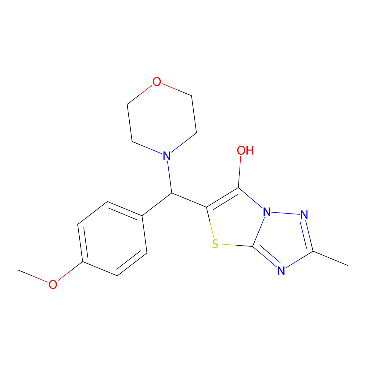 5-((4-Methoxyphenyl)(morpholino)methyl)-2-methylthiazolo[3,2-b][1,2,4]triazol-6-ol molecular structure, CAS 162661-19-0