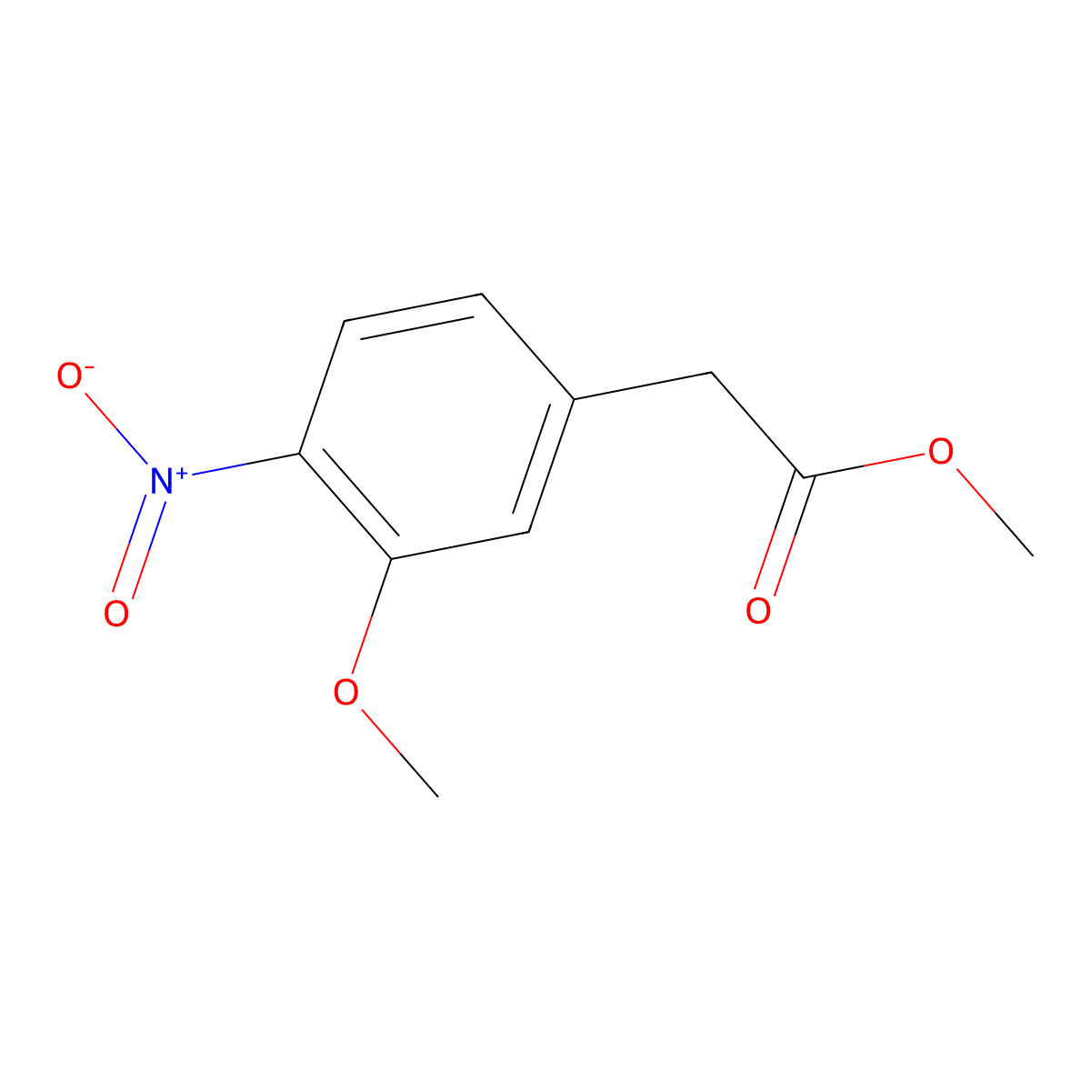 Methyl 2-(3-methoxy-4-nitrophenyl)acetate molecular structure, CAS 162663-13-0