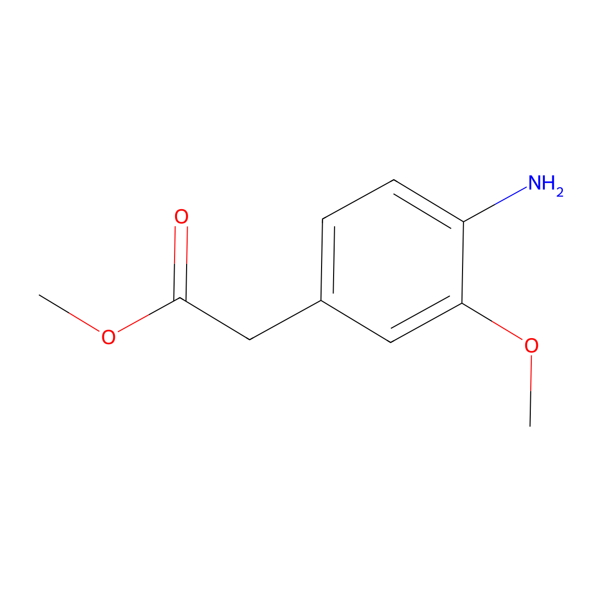 Methyl 2-(4-amino-3-methoxyphenyl)acetate molecular structure, CAS 162663-14-1