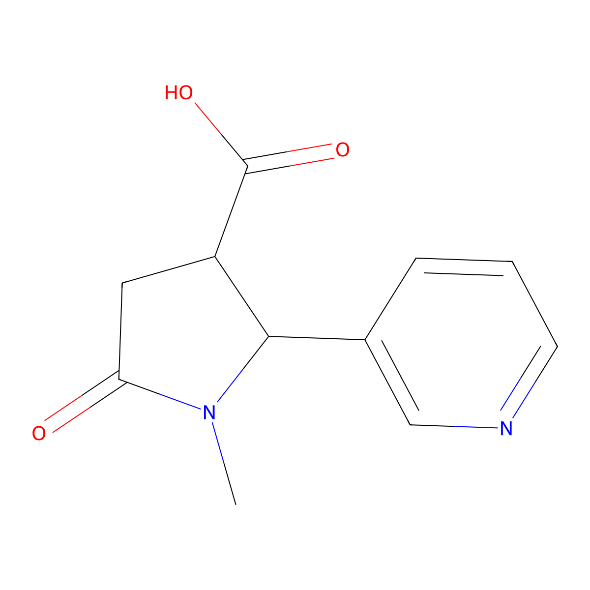 (2R,3R)-1-methyl-5-oxo-2-(pyridin-3-yl)pyrrolidine-3-carboxylic acid molecular structure, CAS 162678-47-9