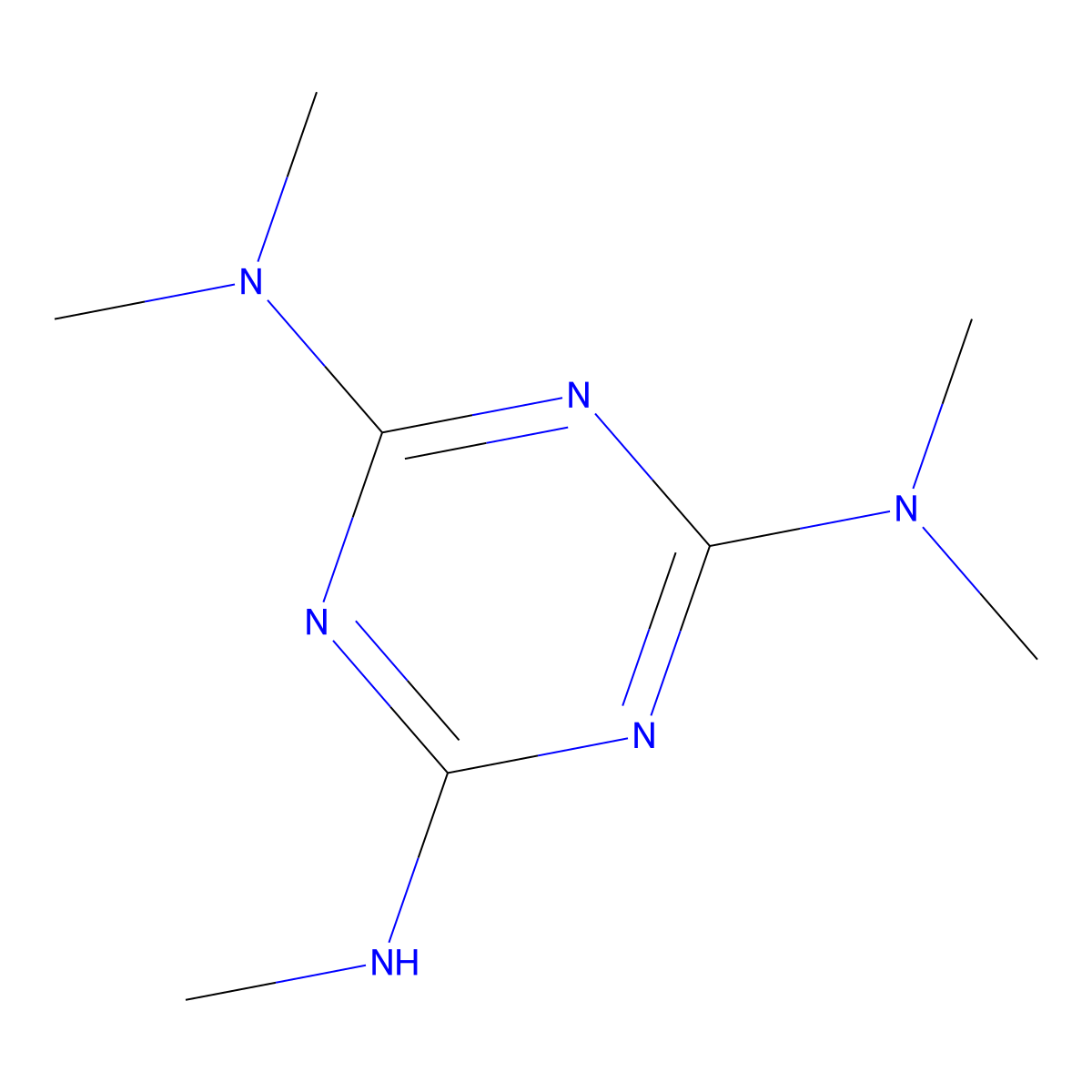 Pentamethylmelamine molecular structure, CAS 16268-62-5