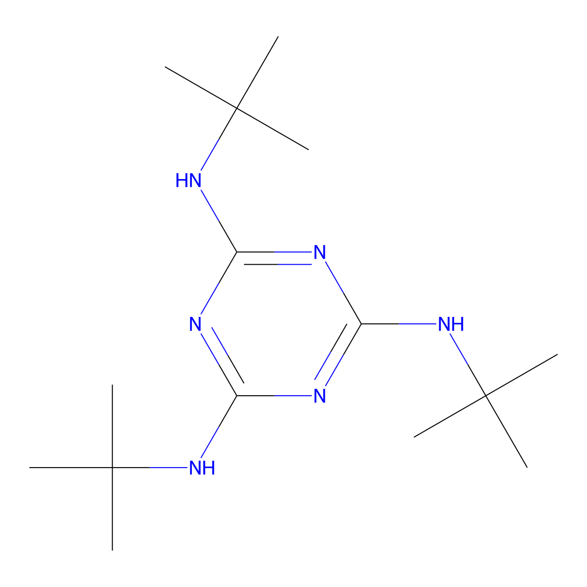 N,N',N''-Tris(tert-butyl)-1,3,5-triazine-2,4,6-triamine molecular structure, CAS 16268-98-7