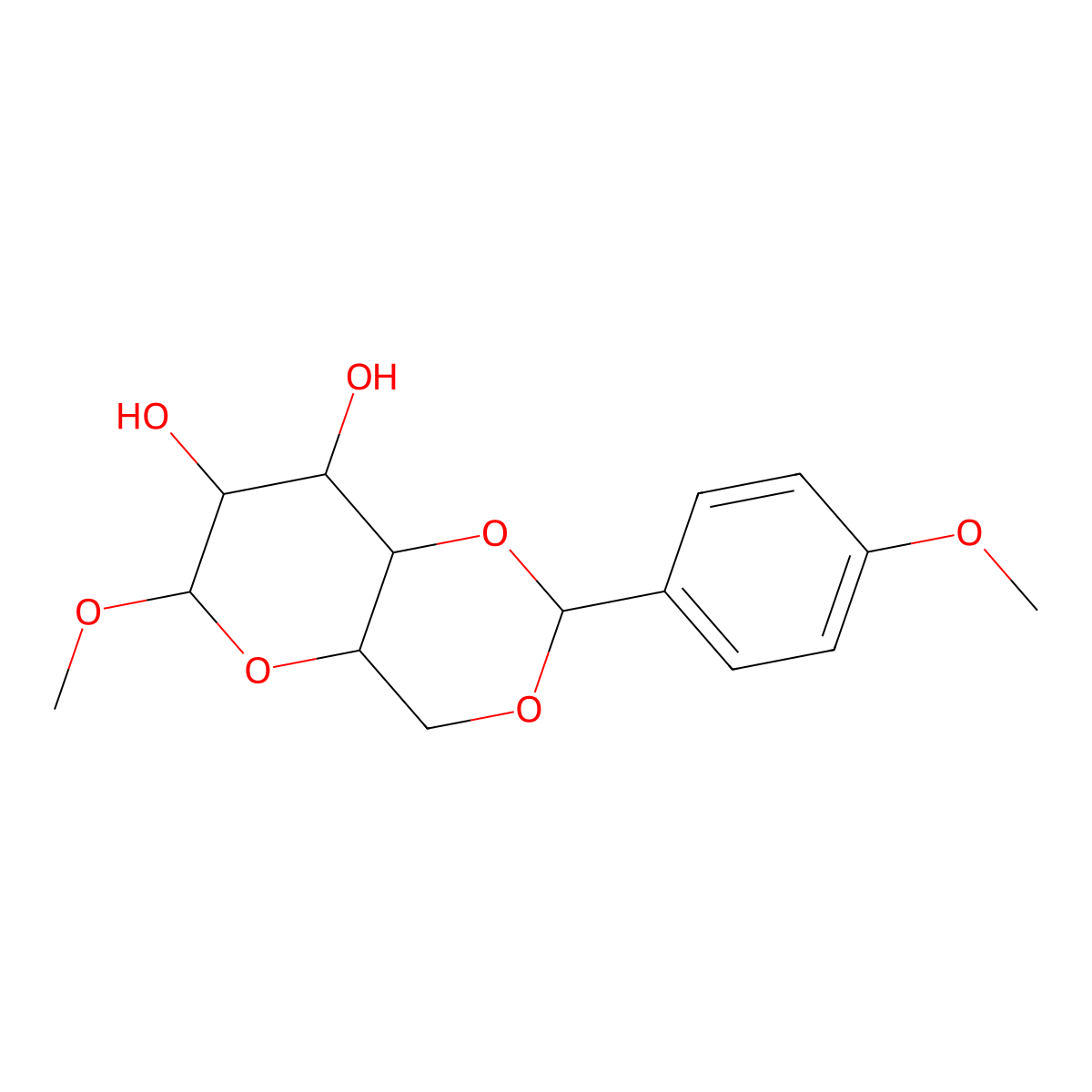 (2R,4aR,6S,7R,8R,8aS)-6-Methoxy-2-(4-methoxyphenyl)hexahydropyrano[3,2-d][1,3]dioxine-7,8-diol molecular structure, CAS 162680-20-8