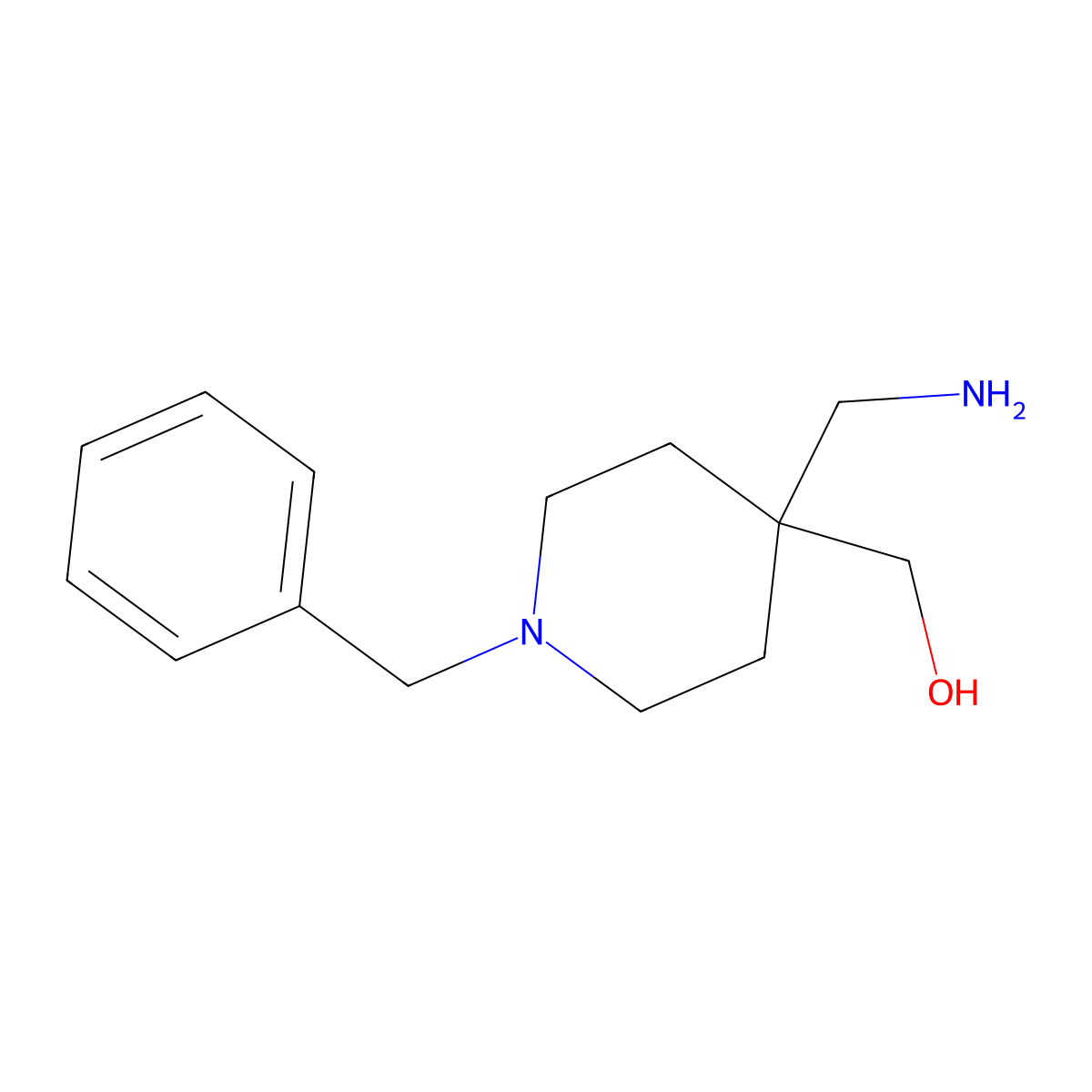 4-(Aminomethyl)-1-(phenylmethyl)-4-piperidinemethanol molecular structure, CAS 162686-54-6