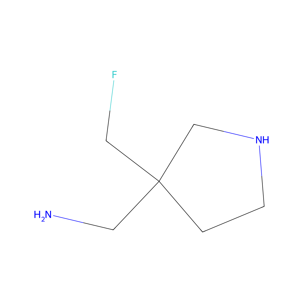 3-Aminomethyl-3-fluoromethylpyrrolidine molecular structure, CAS 162687-15-2