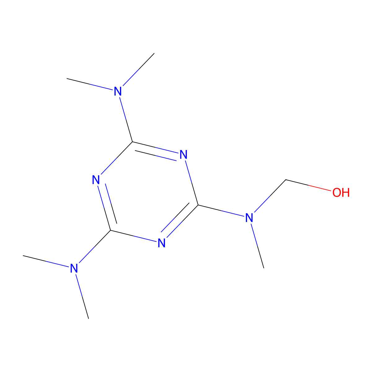 1-((4,6-Bis(dimethylamino)-1,3,5-triazin-2-yl)methylamino)methanol molecular structure, CAS 16269-01-5