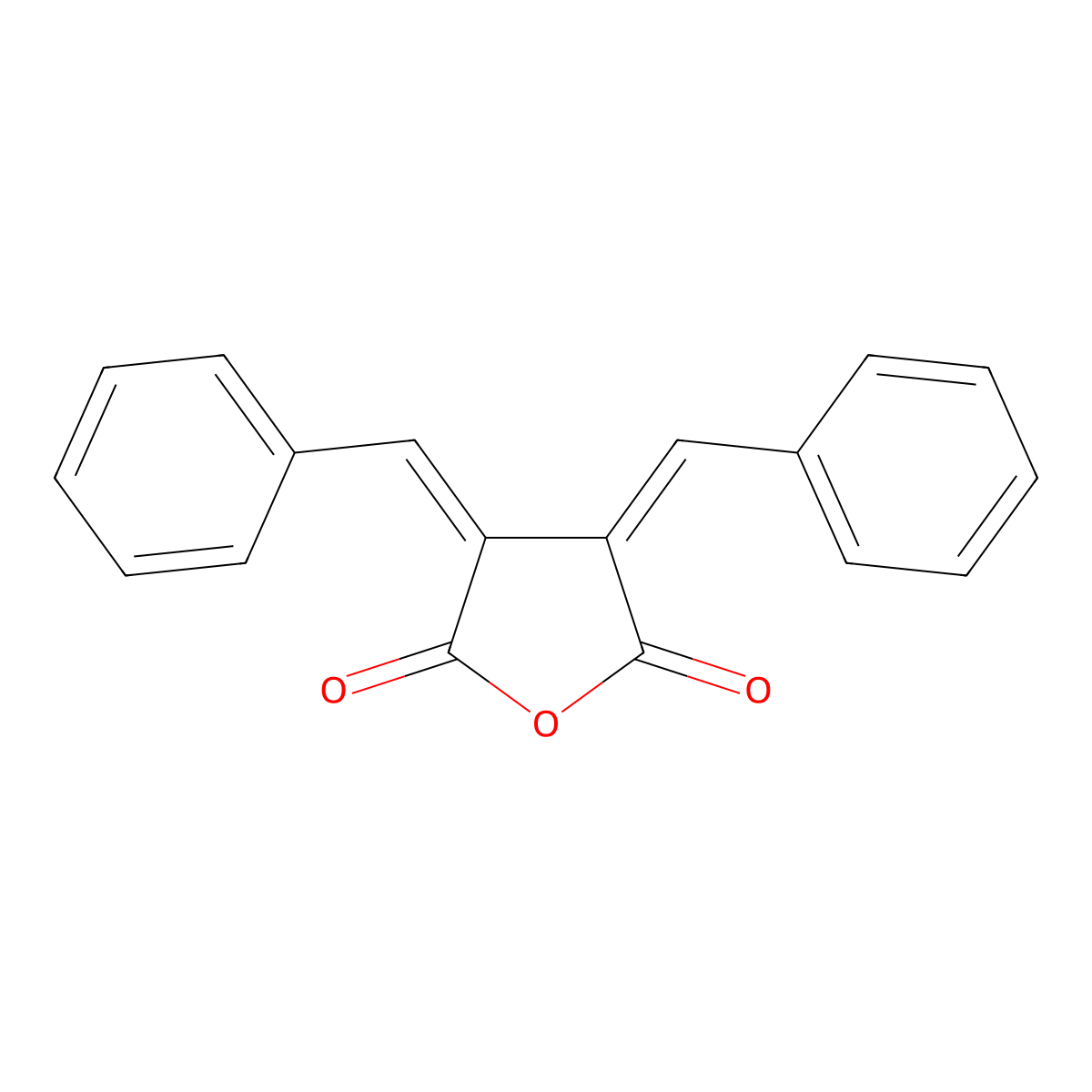 Dibenzylidenbernsteinsaureanhydrid molecular structure, CAS 16269-23-1