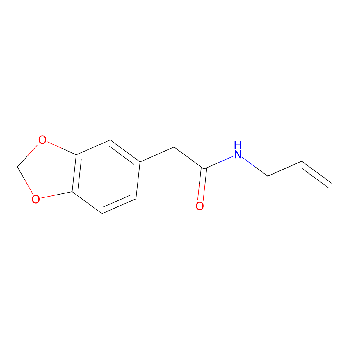 2-(1,3-dioxaindan-5-yl)-N-(prop-2-en-1-yl)acetamide molecular structure, CAS 1626915-35-2