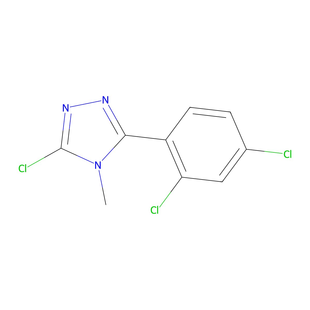 3-chloro-5-(2,4-dichlorophenyl)-4-methyl-4H-1,2,4-triazole molecular structure, CAS 162693-32-5
