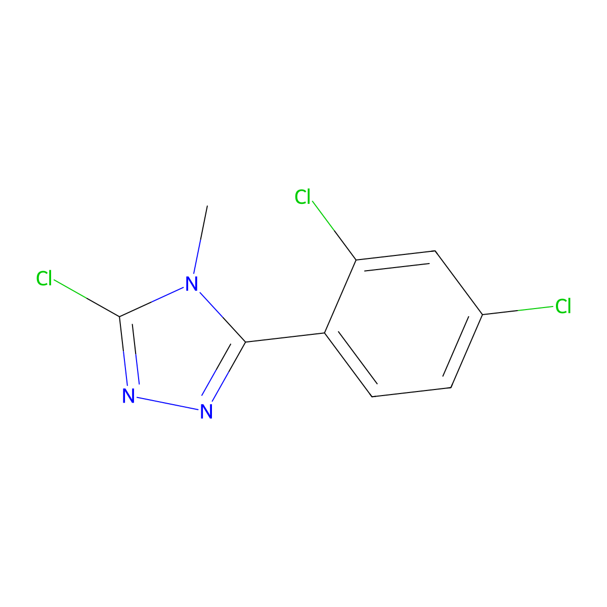 3-chloro-5-(2,4-dichlorophenyl)-4-methyl-4H-1,2,4-triazole molecular structure, CAS 162693-32-5