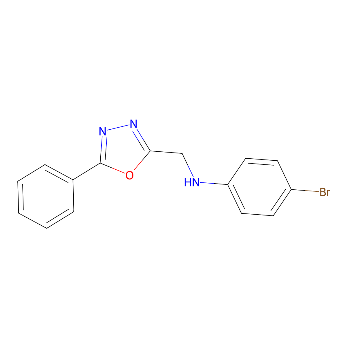 4-bromo-N-[(5-phenyl-1,3,4-oxadiazol-2-yl)methyl]aniline molecular structure, CAS 162694-04-4