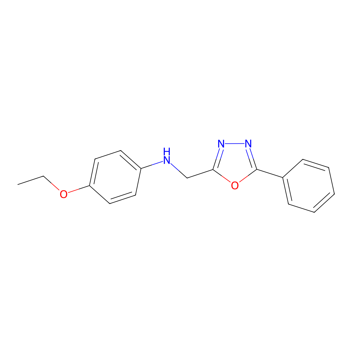 4-ethoxy-N-[(5-phenyl-1,3,4-oxadiazol-2-yl)methyl]aniline molecular structure, CAS 162694-06-6