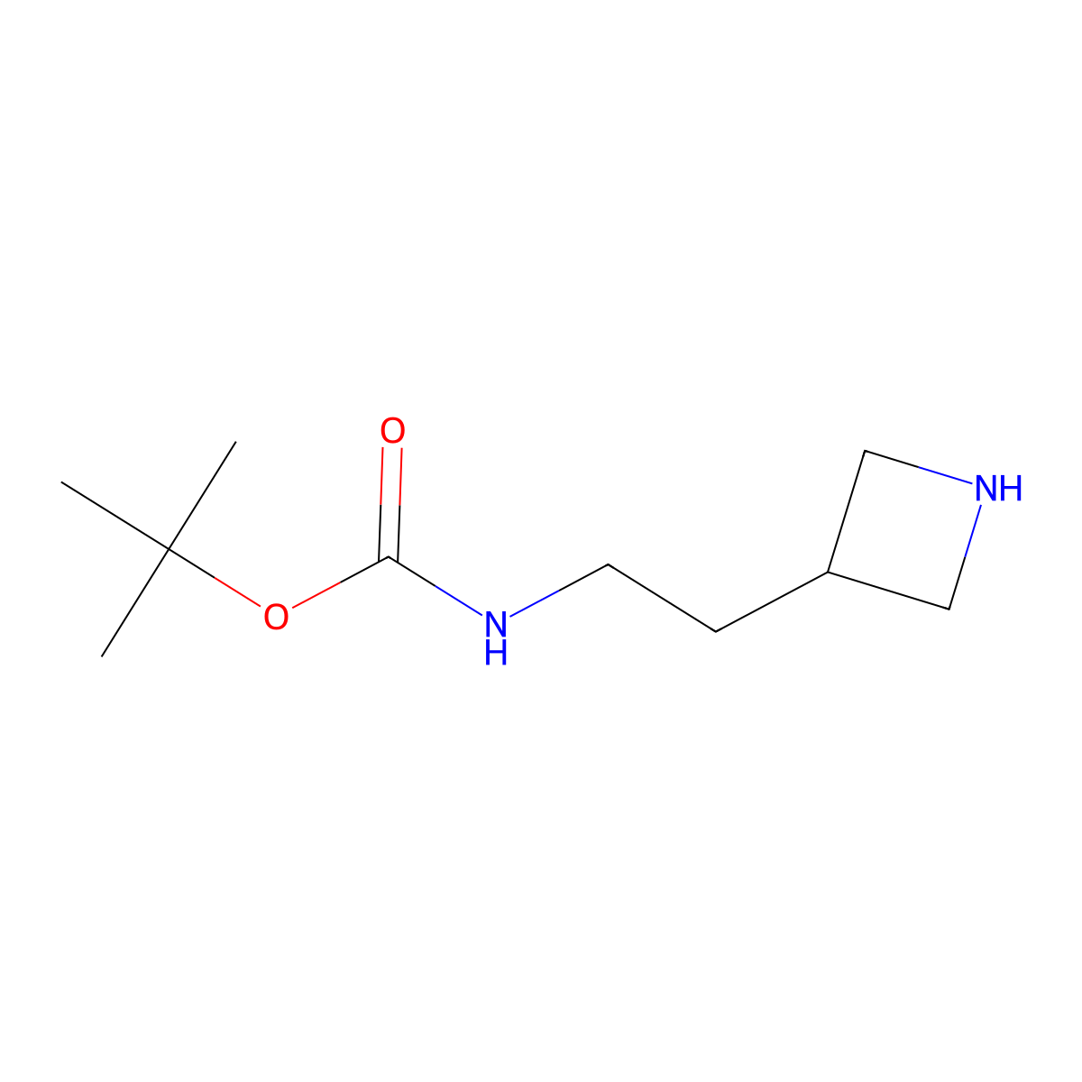 3-(N-Boc)-(2-aminoethyl)azetidine molecular structure, CAS 162696-31-3