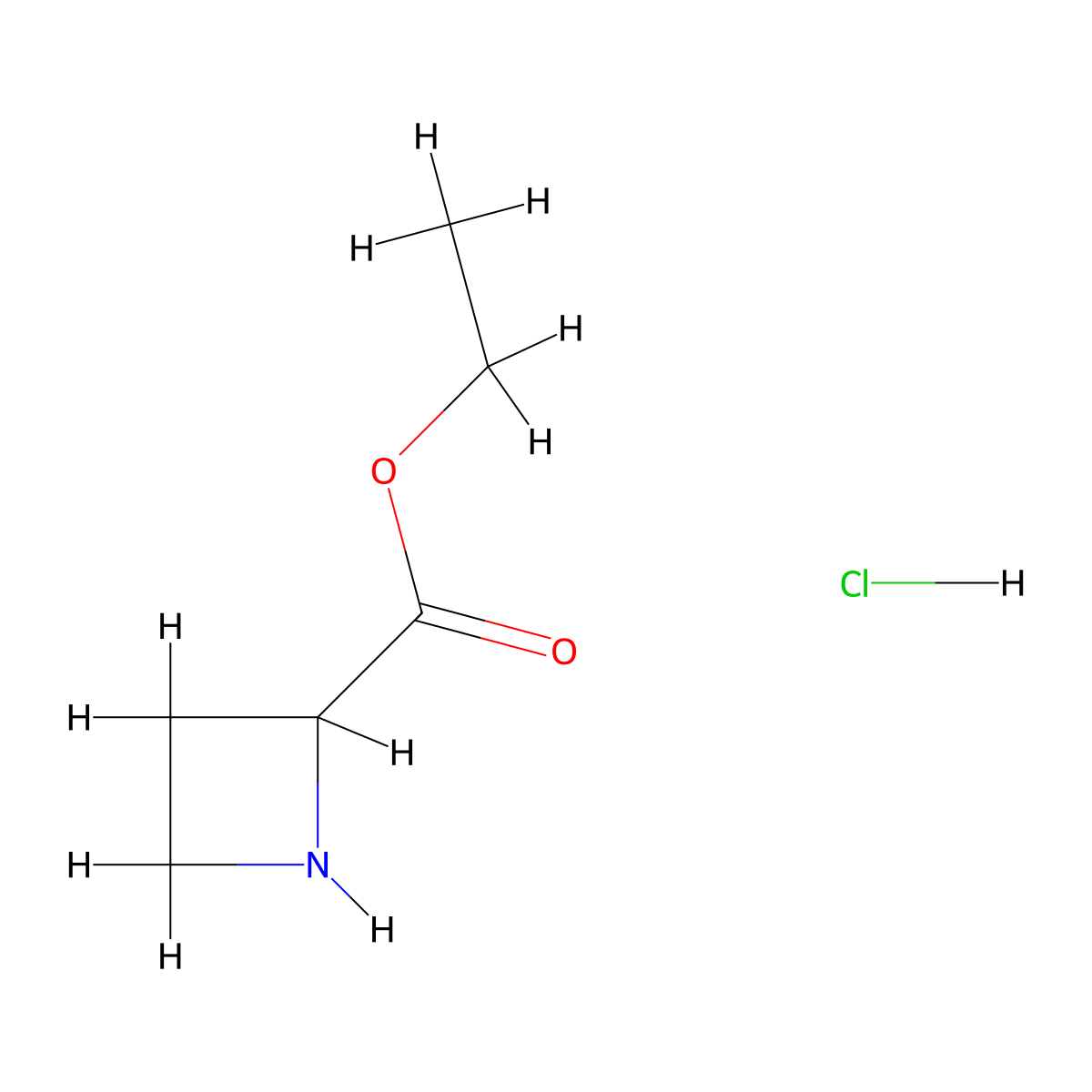 Ethyl azetidine-2-carboxylate hydrochloride molecular structure, CAS 162698-21-7