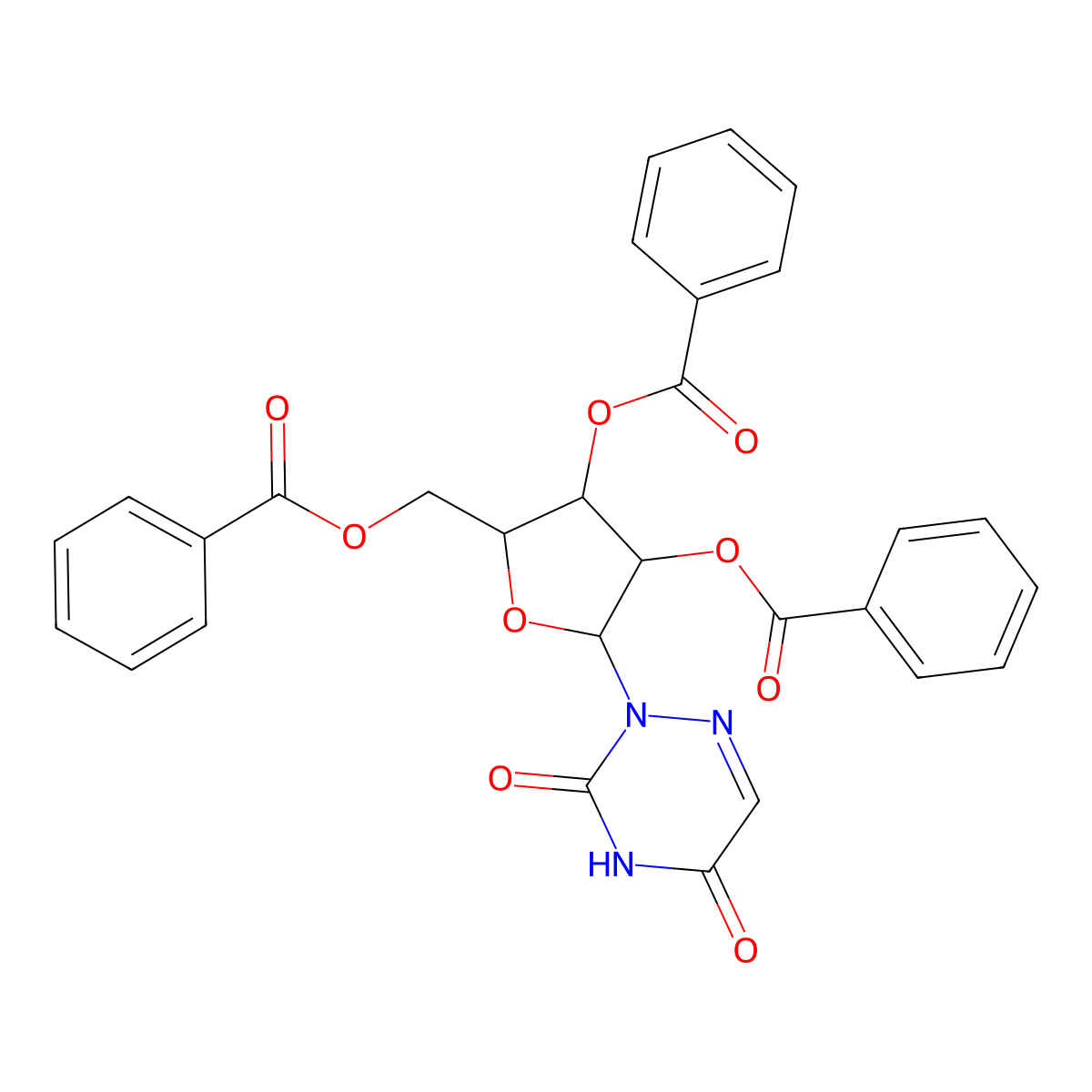 2',3',5'-Tri-O-benzoyl-6-azauridine molecular structure, CAS 1627-29-8