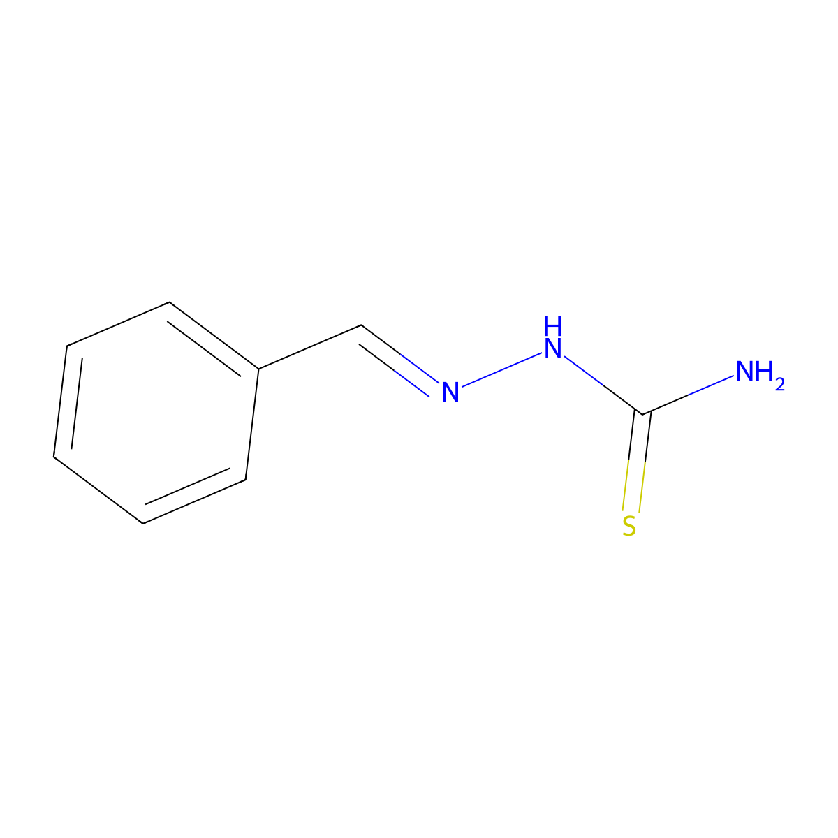 2-(Phenylmethylene)hydrazinecarbothioamide molecular structure, CAS 1627-73-2