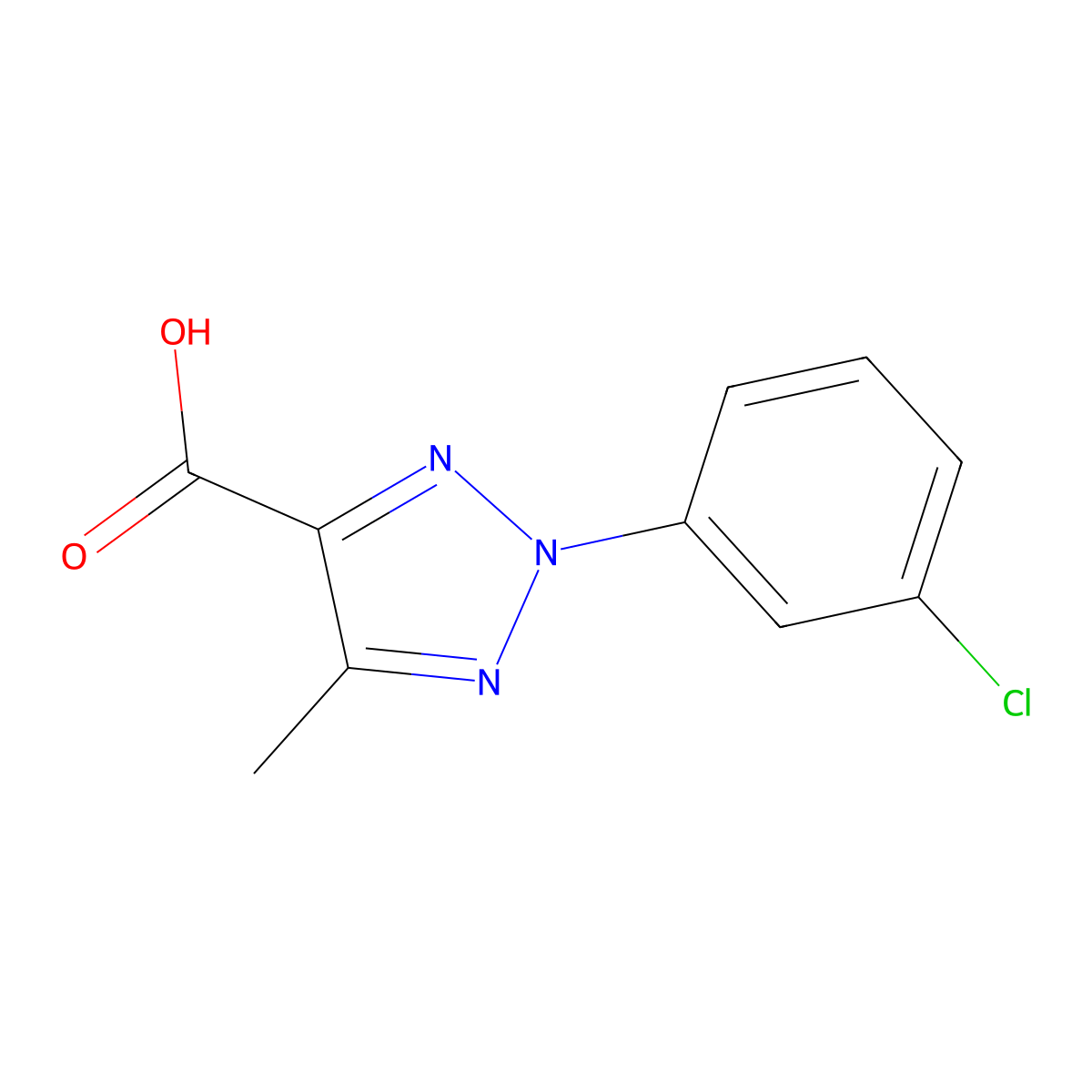 2-(3-chlorophenyl)-5-methyl-2H-1,2,3-triazole-4-carboxylic acid molecular structure, CAS 1627-90-3
