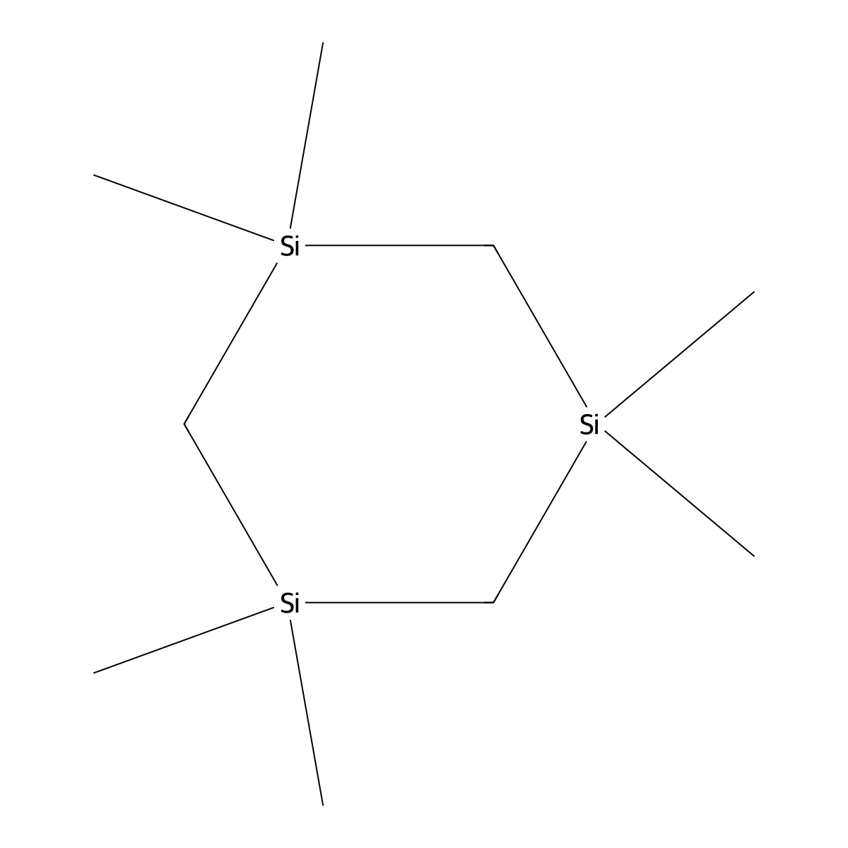 1,1,3,3,5,5-Hexamethyl-1,3,5-trisilacyclohexane molecular structure, CAS 1627-99-2