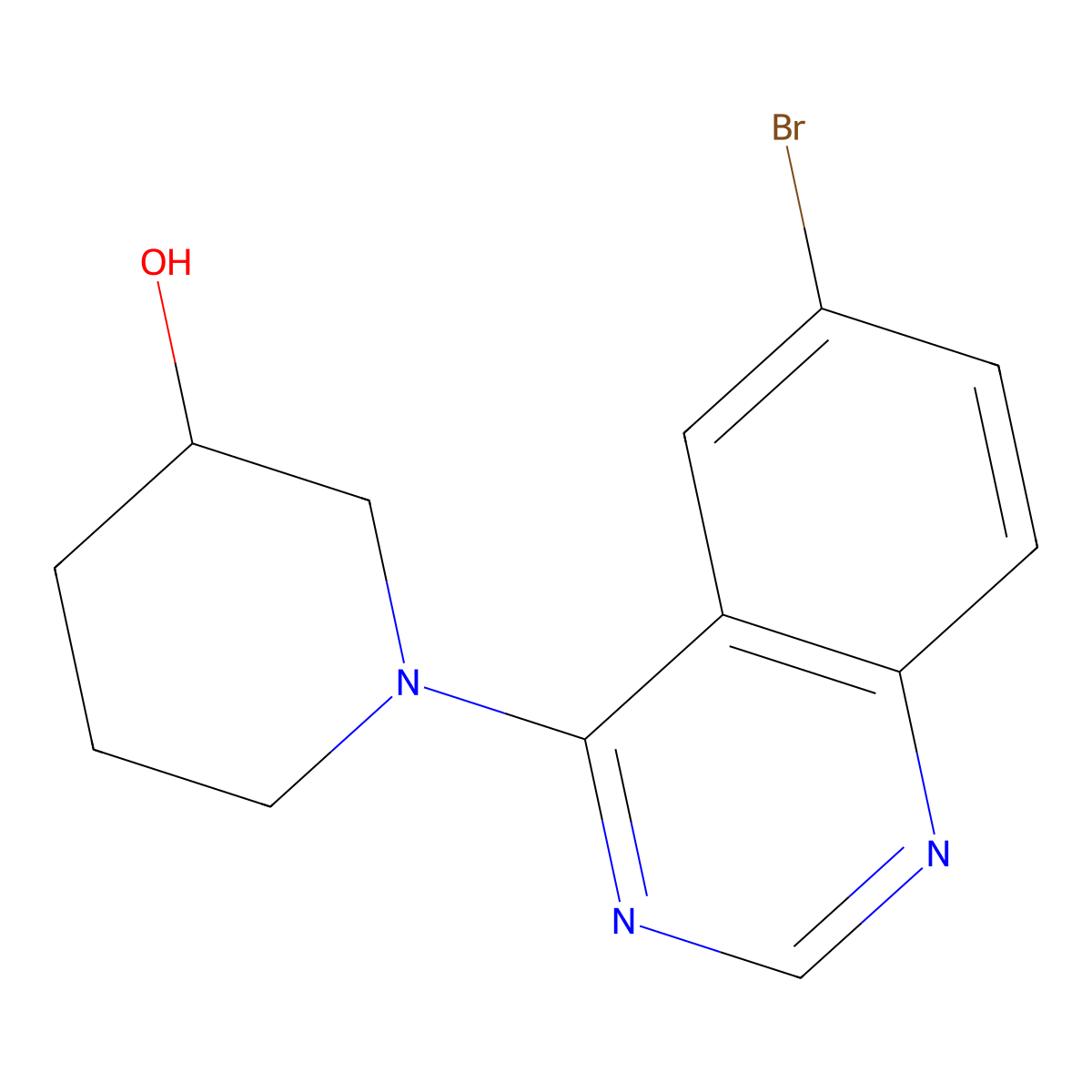 1-(6-Bromoquinazolin-4-yl)piperidin-3-ol molecular structure, CAS 1627034-46-1