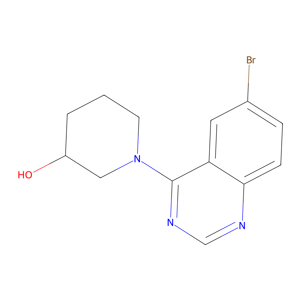 1-(6-Bromoquinazolin-4-yl)piperidin-3-ol molecular structure, CAS 1627034-46-1