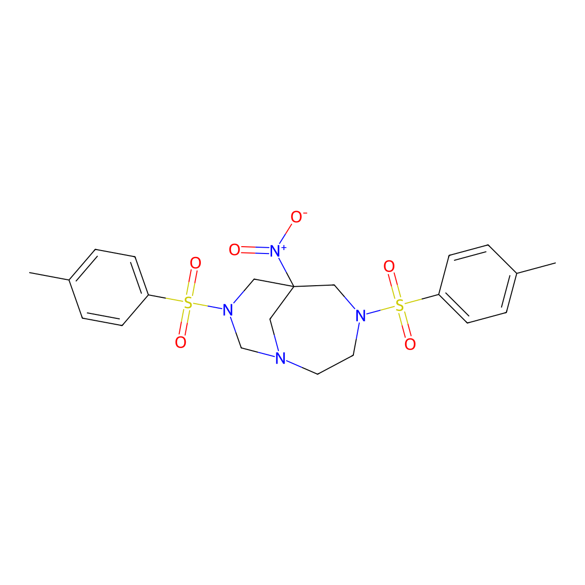 4,8-Bis-(4-methylphenyl)sulfonyl-6-nitro-1,4,8-triazabicyclo[4.3.1]decane molecular structure, CAS 162710-49-8