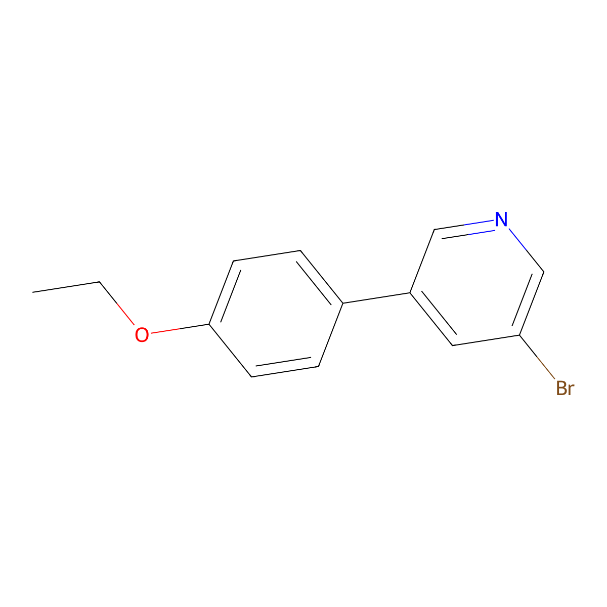 3-Bromo-5-(4-ethoxyphenyl)pyridine molecular structure, CAS 1627120-36-8