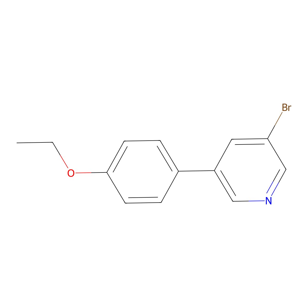 3-Bromo-5-(4-ethoxyphenyl)pyridine molecular structure, CAS 1627120-36-8