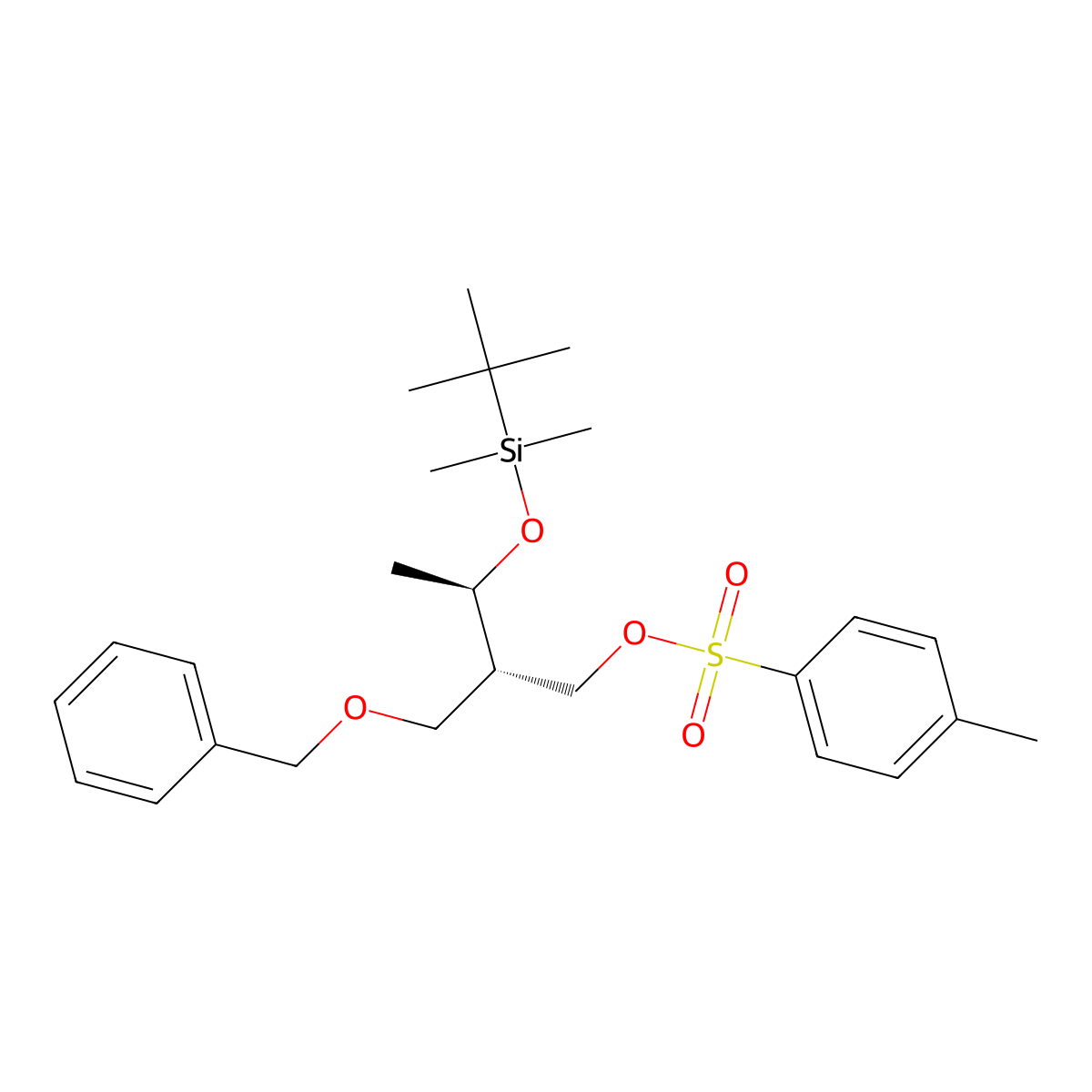(5R,6S)-6-[(benzyloxy)methyl]-2,2,3,3,5-pentamethyl-4-oxa-3-silaheptan-7-yl 4-methylbenzenesulfonate molecular structure, CAS 1627139-91-6