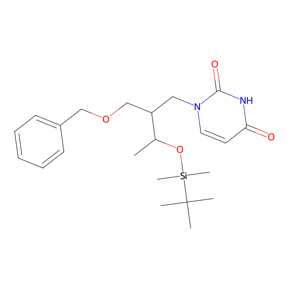 (2R,3R)-1-Benzyloxy-3-(tert-butyldimethylsiloxy)-2-((3,4-dihydro-2,4-dioxopyrimidin-1(2H)-yl)methyl)butane molecular structure, CAS 1627139-99-4