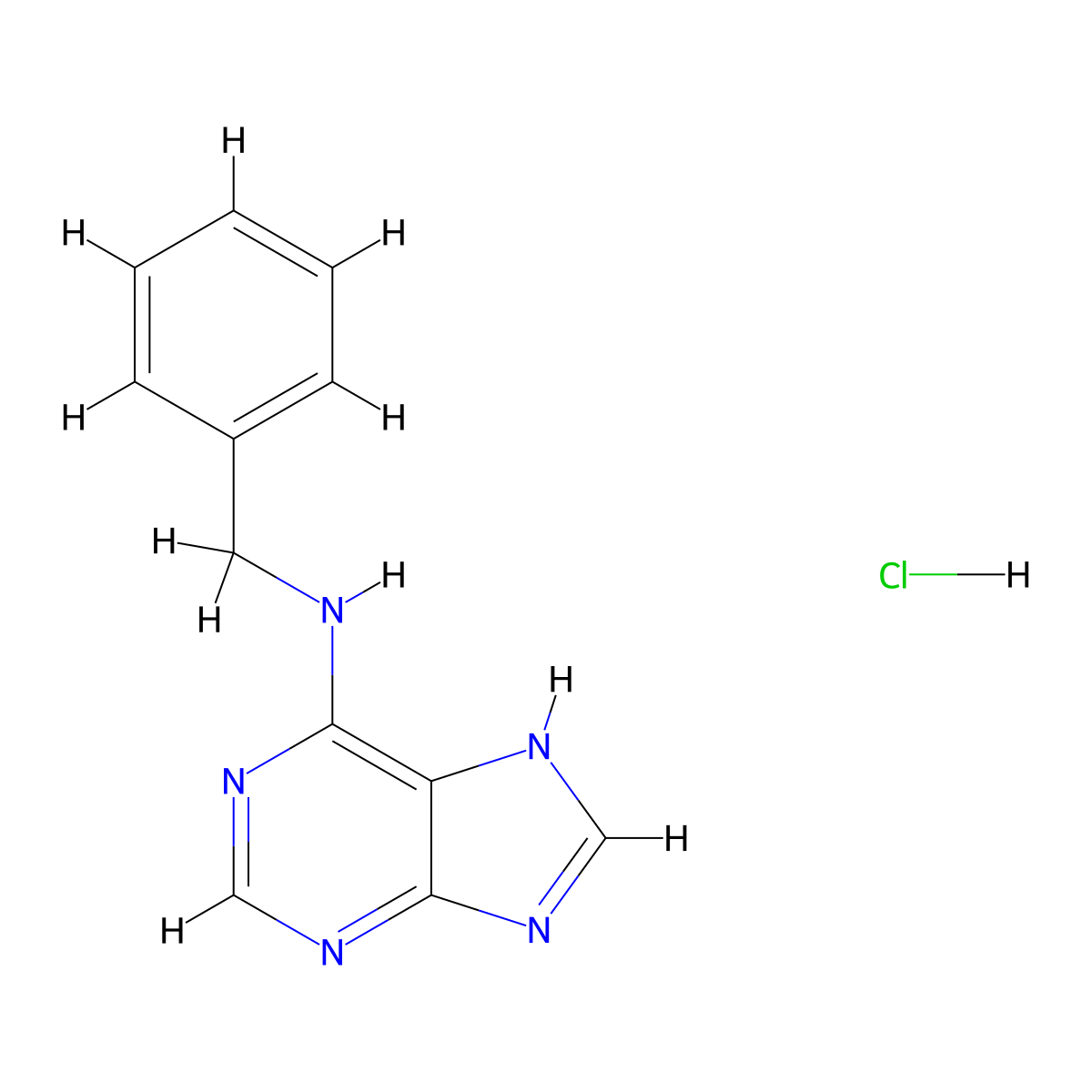 6-Benzylaminopurine hydrochloride molecular structure, CAS 162714-86-5