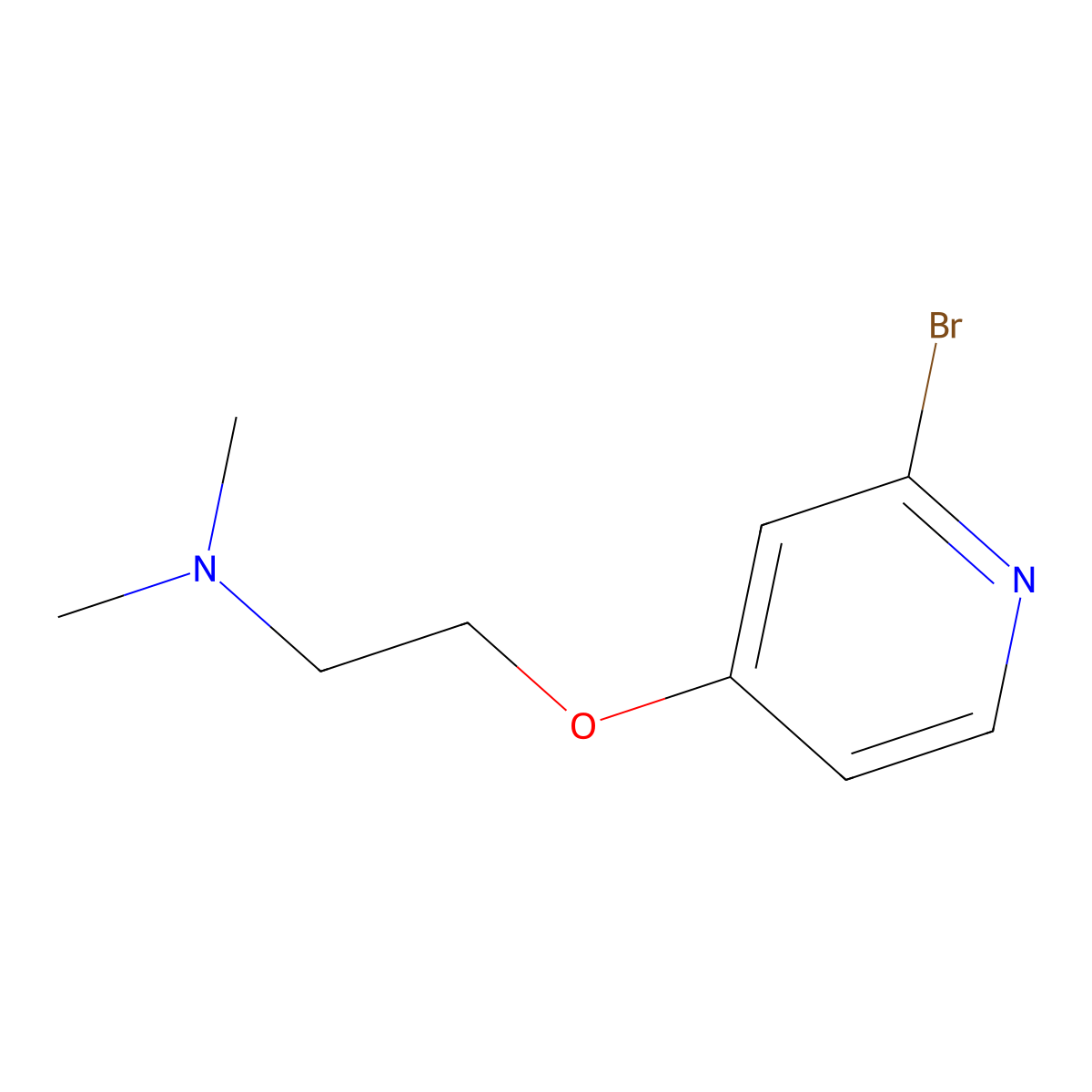 Ethanamine, 2-[(2-bromo-4-pyridinyl)oxy]-N,N-dimethyl- molecular structure, CAS 1627144-20-0