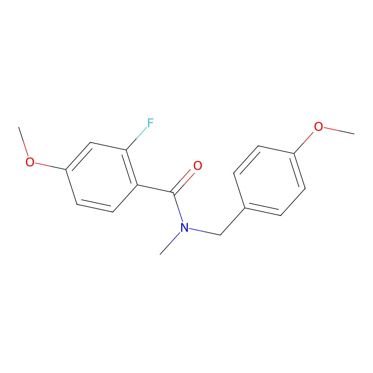 2-Fluoro-4-methoxy-N-[(4-methoxyphenyl)methyl]-N-methylbenzamide molecular structure, CAS 1627165-34-7
