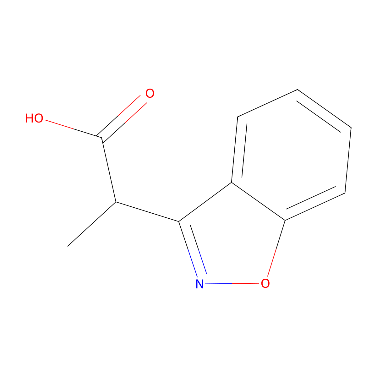 2-(1,2-Benzoxazol-3-yl)propanoic acid molecular structure, CAS 162717-50-2