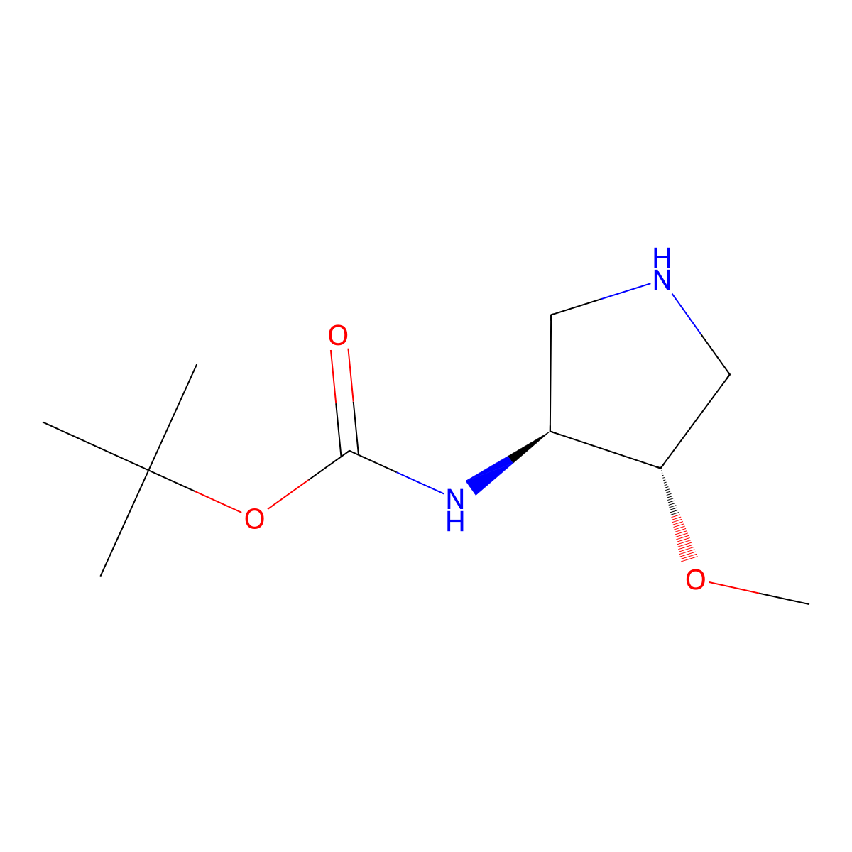 trans-3-(Boc-amino)-4-methoxypyrrolidine molecular structure, CAS 1627185-88-9
