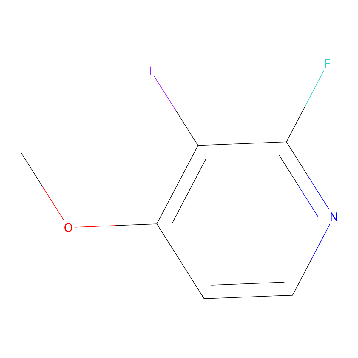 2-Fluoro-3-iodo-4-methoxypyridine molecular structure, CAS 1627195-34-9