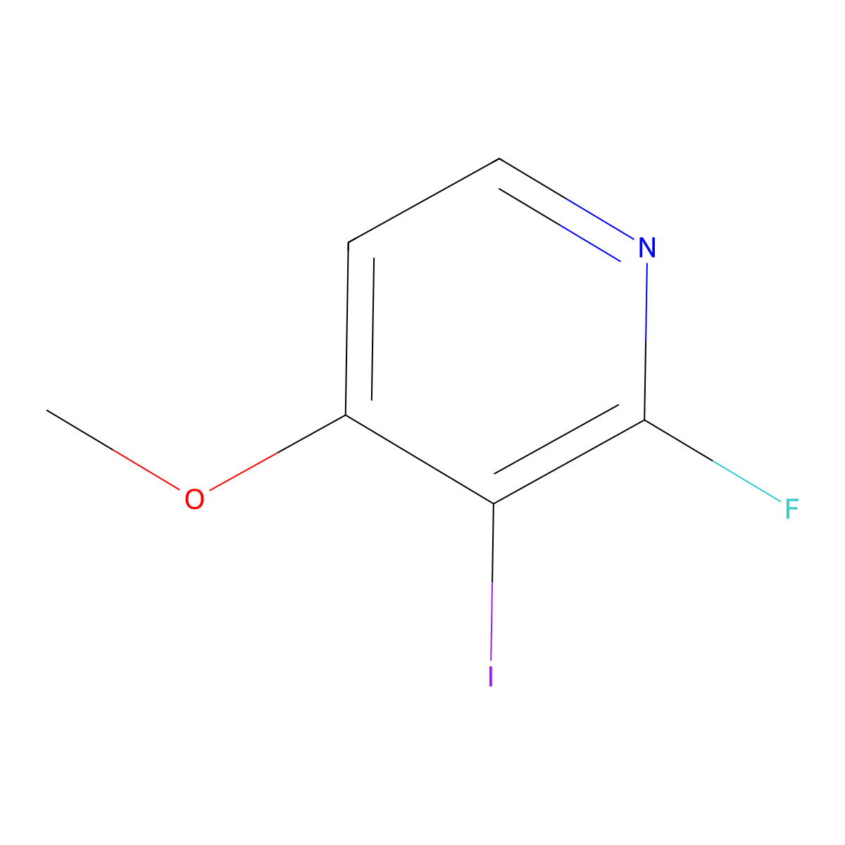 2-Fluoro-3-iodo-4-methoxypyridine molecular structure, CAS 1627195-34-9