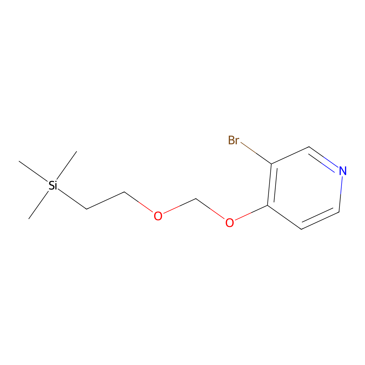 3-Bromo-4-[[2-(trimethylsilyl)ethoxy]methoxy]pyridine molecular structure, CAS 1627195-37-2
