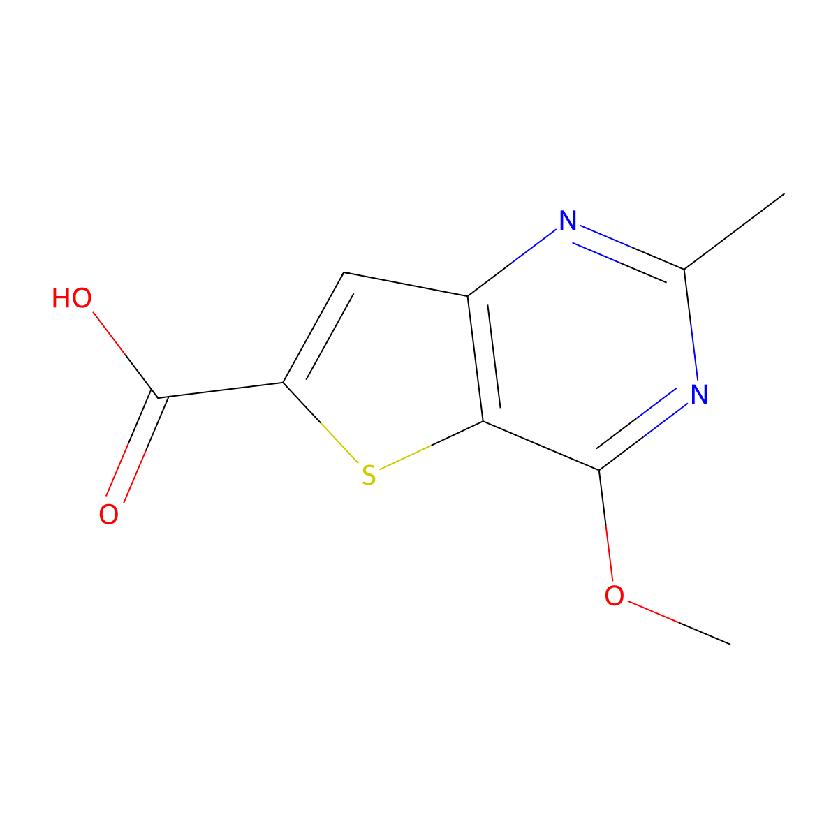 4-Methoxy-2-methylthieno[3,2-d]pyrimidine-6-carboxylic acid molecular structure, CAS 1627203-67-1