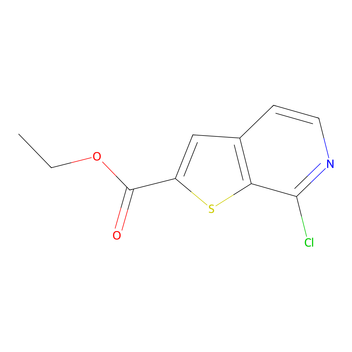 Ethyl 7-chlorothieno[2,3-c]pyridine-2-carboxylate molecular structure, CAS 1627203-70-6