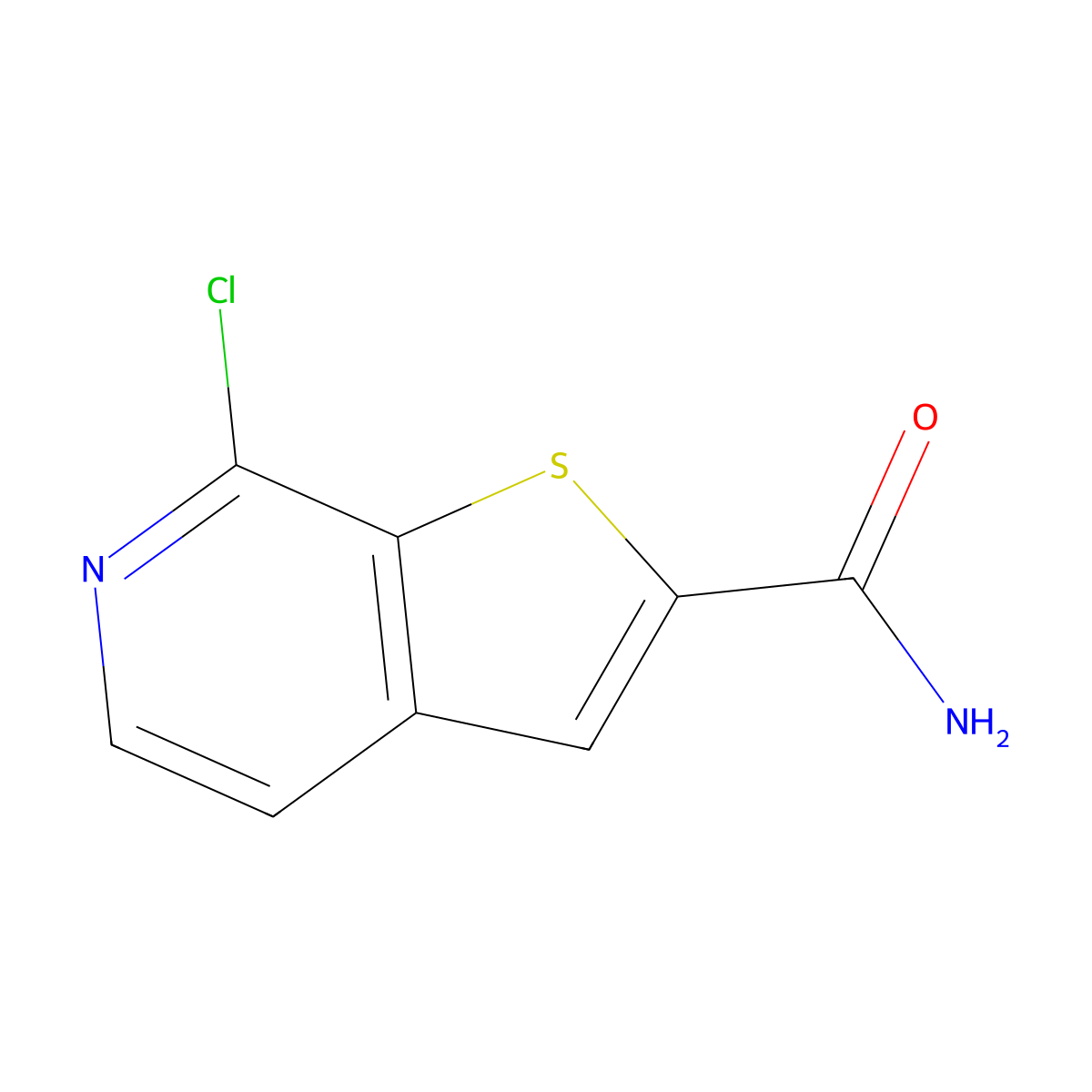 7-Chlorothieno[2,3-c]pyridine-2-carboxamide molecular structure, CAS 1627203-71-7
