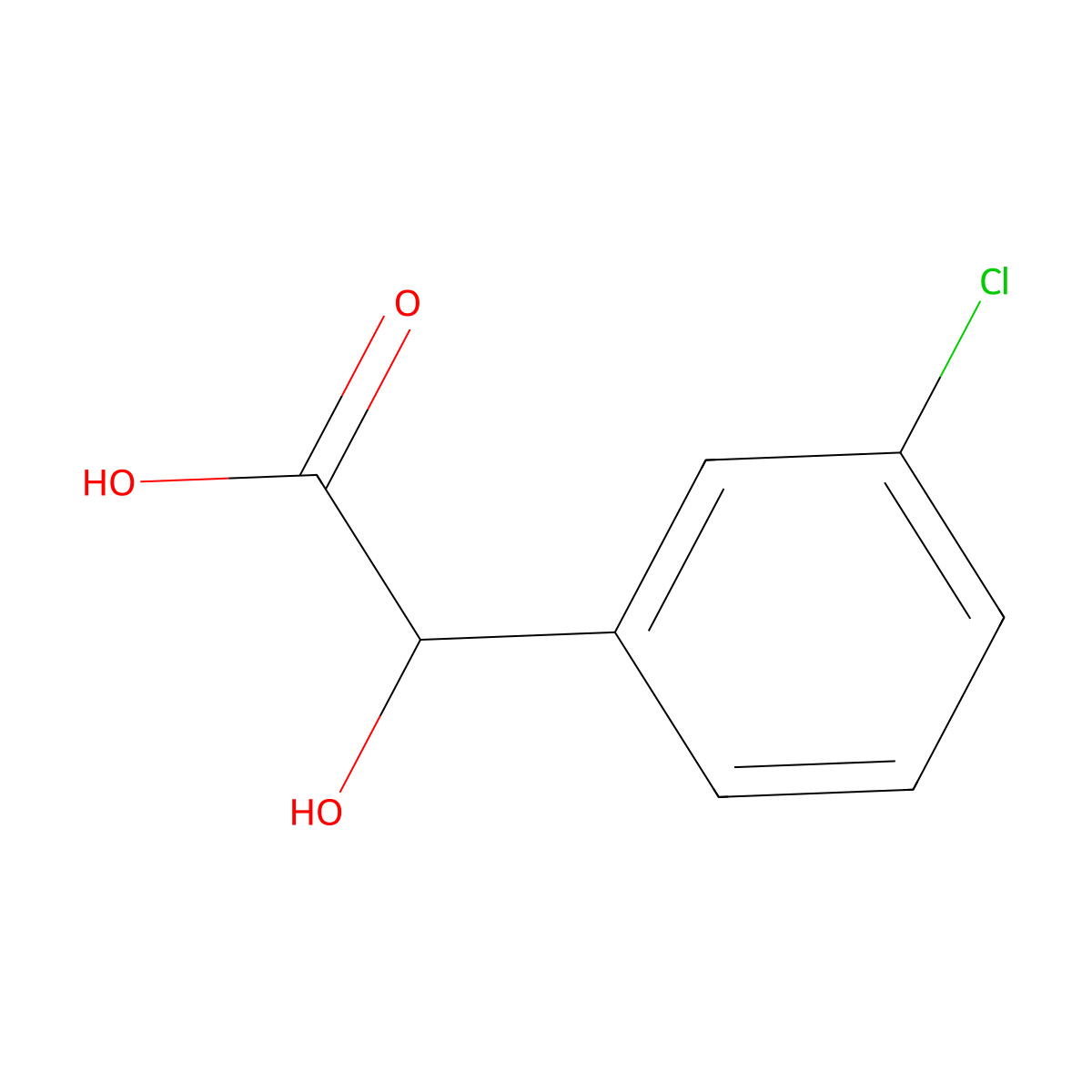 3-Chloromandelic acid molecular structure, CAS 16273-37-3