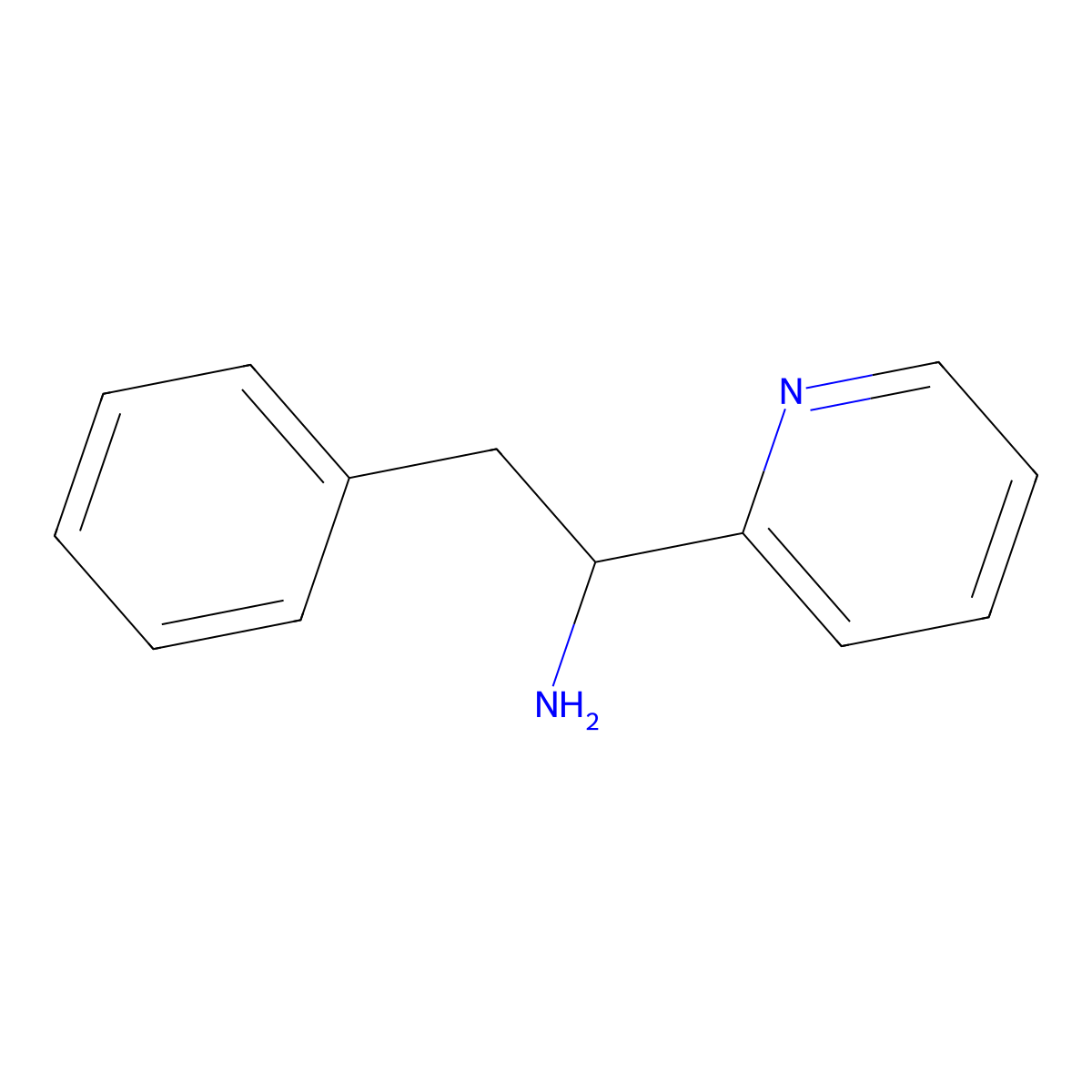 2-Phenyl-1-(pyridin-2-yl)ethan-1-amine molecular structure, CAS 16273-81-7