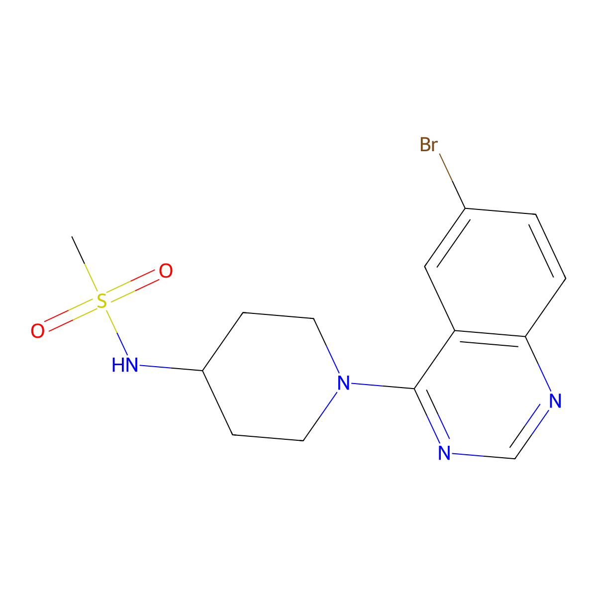 N-[1-(6-bromoquinazolin-4-yl)piperidin-4-yl]methanesulfonamide molecular structure, CAS 1627309-79-8