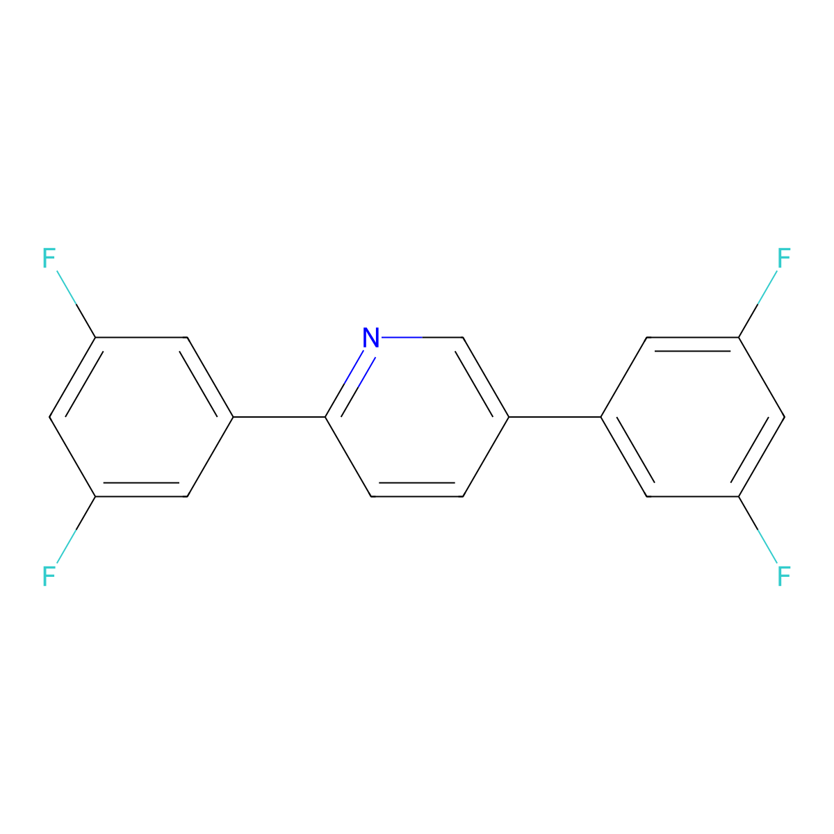 2,5-Bis(3,5-difluorophenyl)pyridine molecular structure, CAS 1627313-24-9
