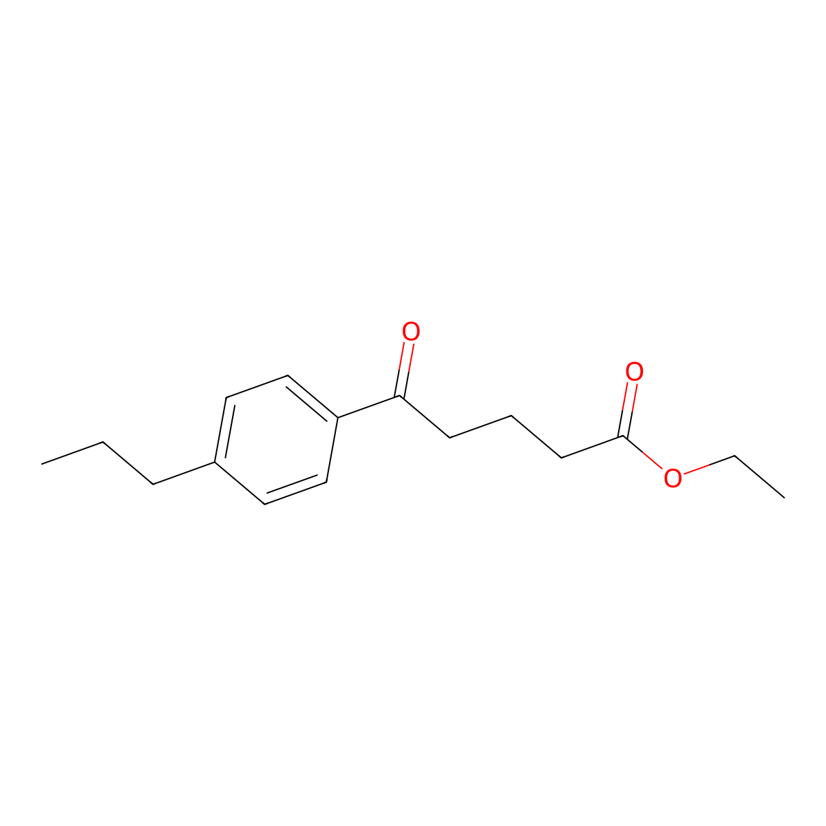 Ethyl 5-oxo-5-(4-propylphenyl)pentanoate molecular structure, CAS 162734-50-1